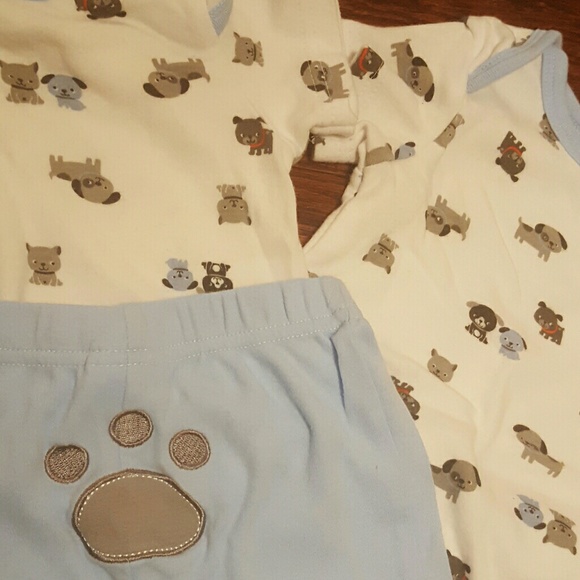 Twin 3-6m puppy sets. 2 pants 2 shirts 13-18lb - Picture 2 of 4